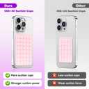 2 x Silicone Suction Cup Phone Case Mount, Hands-Free Strong Grip Holder for Selfies and Videos, Silicon Adhesive Phone Stand Sticky with Higher Suction Power for Cell Phone Lavender