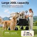 Collapsible Wagon - 600LBS Heavy-Duty Large Capacity Foldable Utility Cart, Oversized All-Terrain Wheels, 3-Second Quick Fold Beach Wagon for Camping, Gardening, Beach & Backcountry TripBLACK