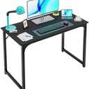  Computer Desk Study Writing Table, Adjustable feet, Modern Furniture for Home Office (Black, 39 inch)