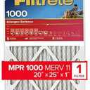 Filtrete 20x25x1-Inch AC Furnace Air Filter with 1000 MPR Rating for Micro Allergen Defense (White)