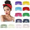 12 Pack Wild Floral Bow Headbands for Women Elastic Headwraps Hair Band Yoga Running Sports Knotted Hair Bands Stretchy Rabbit Ears Turban Fashion Sport Cute Hair Accessories