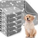 6 Pack Reusable Puppy Training Pad, Fast Drying Washable Puppy Pads, Non-Slip Waterproof Pee Pet Dog Mat for Potty Crate, Home,Travel, Car, (40 x 60cm)