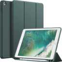 JETech Case for iPad 9.7-Inch (6th/5th Generation, 2018/2017) with Pencil Holder, Slim Tablet Cover with Soft TPU Back, Auto Wake/Sleep (Misty Blue)