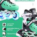 METROLLER Inline Skates for Girls and Boys, Women, Men 4 Sizes Adjustable Inline Skates with Light Up Wheels, Illuminating Beginner Skates for Kids 5-8 8-12 & Adult Youth.