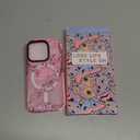 Toycamp for iPhone 15 Pro Case - Compatible with Magsafe Credit Card Holder Wallet Magnetic Cute Women Teen Girls Kawaii Girly Unique Flower Design Phone Cover for Apple 15 Pro 6.1"