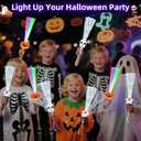 6 Pack Halloween Glow Sticks Fiber Optic Wands Light Up Toys, Glow in the Dark 3 Design Pumpkin, Skull & Ghost Wand with Flashing Modes, Halloween Party Favor for Kids, Trick or Treat,Goodie Bag Gifts
