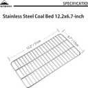 CAMPINGMOON Coal Bed Charcoal Fire Grate Grill Grates Replacement Stainless Steel for Barbecue Multifunction Outdoor Cooking T-173 (1pc, 12.2x6.7-inch)