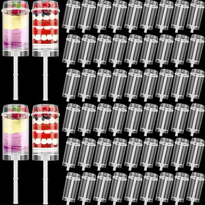 Lenwen 120 Pcs Cake Push Pop Containers with Lids, Reusable Cake Push Pops, Muti-purpose Containers, Push-up Shooter for Cupcake, Confetti, Homemade Ice Cream, Desserts