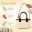 Sureio 5 Pcs Bag Extender Chain Pearl Purse Chain Ribbon Bow Keychain Extender Bag Strap Purse Charms Accessories for Handbag