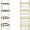 Champagne Wall Holder: 40 Glasses Wine Rack for Party or Bar, Metal Champagne Tower Stand with Storage Shelf, Display Cabinet for Wine Glasses