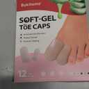 Bukihome Silicone Toe Protectors - 12 Pack Gel Toe Sleeves Toe Protectors - Toe Caps with Aloe Vera Essential Oils - Toe Cushions for Pain Relief, Toe Protection for Corns, Calluses (8L + 4S) (Multi-Size, Clear)