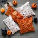 2 x 2 Set Halloween Pillow Covers, Throw Pillow Cases Soft Plush Faux Fur Wool Couch Cushion Case for Chair Sofa Bedroom Living Room Home Decor (White Ghost, 18 * 18INCH)
