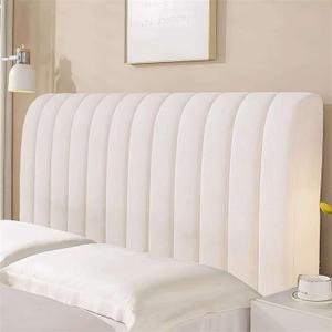 Stretch Headboard Covers for Queen King Size Bed Headboard Slipcover, Thicken Dustproof Protector Cover for Bedroom Decor Ivory, 63 in