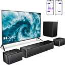 ULTIMEA 5.1 Sound Bar with Dolby Atmos, 410W Surround Sound System for TV, 3D Sound Bars for Smart TV with Subwoofer, Adjustable Surround and Bass, Home Audio Soundbars for TV, HDMI eARC, Poseidon D60