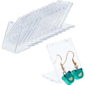 PH PandaHall 24 Packs 48 Holes Earring Holder L-Shape Jewelry Organizer Displays Marketing Acrylic Ear Stud Necklace Stand Holders for Necklace Jewelry Dangling Slant Back Display (1.3x1.3x1 Inch)