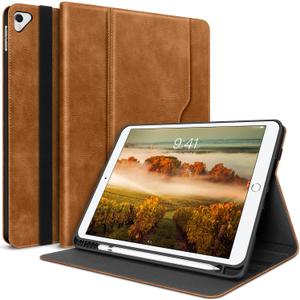 H HOLIMET Case for iPad 9th/8th/7th Generation 2021/2020/2019 10.2 Inch with Pencil Holder Soft TPU Back Smart Cover Auto Wake/Sleep (Brown)