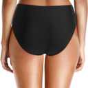 Daci Full Coverage Bikini Bottoms - Mid Rise Bathing Suit Bottoms for Women Tummy Control Swimsuit Bottom, L