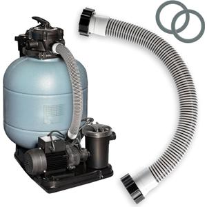 24inch 1 1/2" Pool Sand Filter Pump Hose For Above Ground Pool 2ft 1.7 Inch Eva Pool Sand Pump Replacement Hose For Saltwater Systems And Sand Filters (Black)