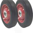 2 Pack - Solid Rubber Flat Free Tire 6" x 1.5" Hand Truck Wheel - 1.25" Offset Hub  5/8" Axle - 350 lbs Capacity