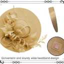 dressfan Fascinator Hats for Women,Linen Vintage Feather Headwear for Derby/Church/Wedding/Cocktail/Tea Party (Brown)