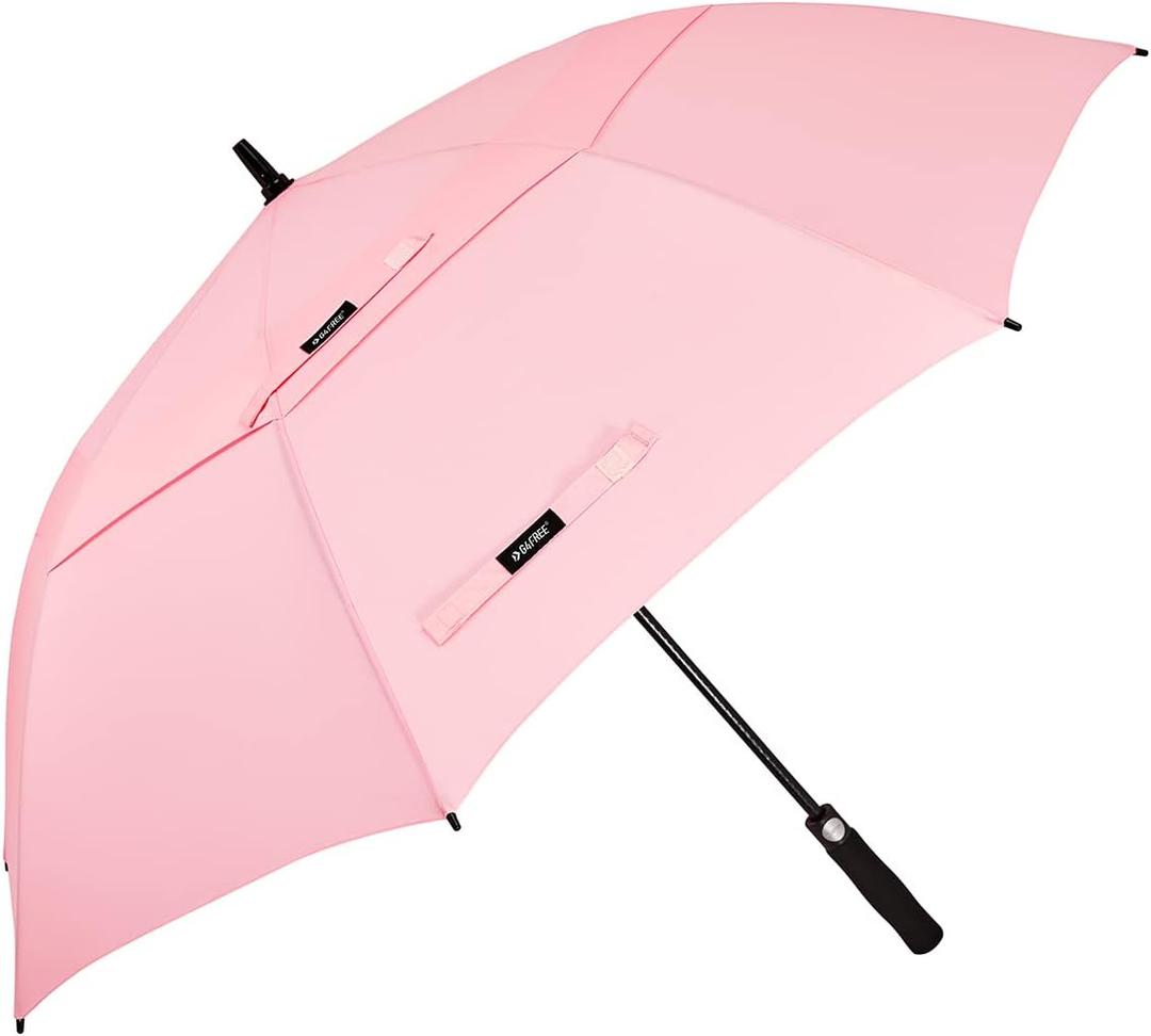 G4Free 54 Inch Automatic Open Golf Umbrella Oversize Extra Large Double Canopy Vented Windproof Waterproof Stick Umbrella, Pink