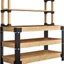 FLEXIMOUNTS Universal Steel Work Bench Leg Kit, Garage Storage Shelving Frame Workbenches Customizable in Sizes and Colors, Maximum 96" Length, 48" Width, Adjustable Height, Black,Lumber Not Included