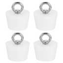 MECCANIXITY Silicone Rubber Tapered Plug 37mm to 46mm Solid Bathtub Bungs Stopper with Ring for Test Tubes, Water Pipe, Drainage Hole, White 4 Pcs