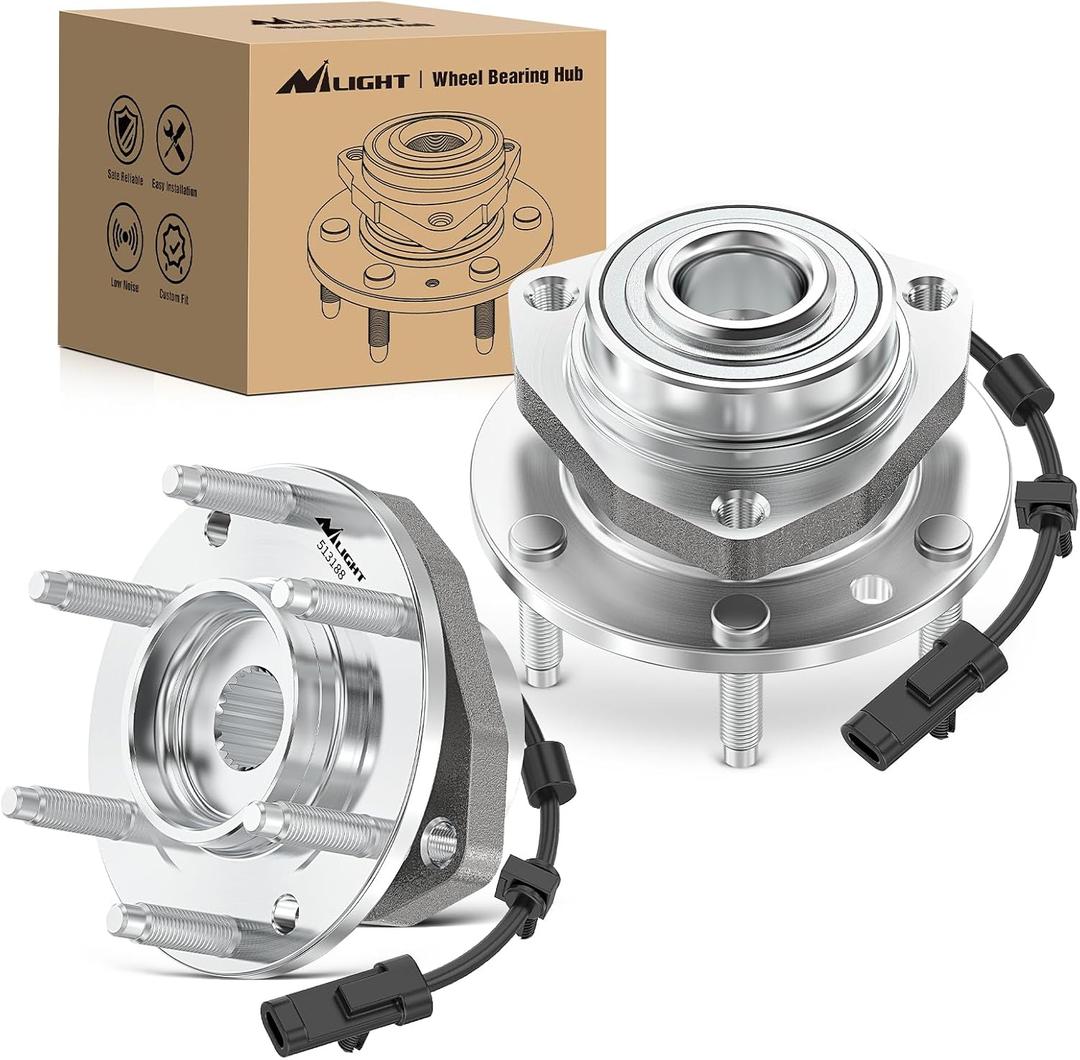 Nilight Front Wheel Bearing Hub Assembly for GMC Envoy XL XUV 2002 2003 2004 2005 2006 2007 2008 2009, Chevy Trailblazer EXT SSR Olds Bravada Isuzu Ascender Buick Rainier with 6-Lug, OEM 513188