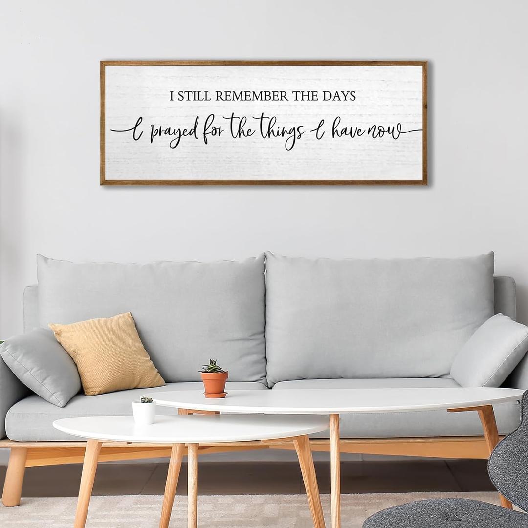 I Still Remember The Days I Prayed Sign Wall Decor 40''15'' Rustic Large Wooden Framed For Family Living Room Vintage Farmhouse Inspirational Home Wall Art Hanging Decoration (Wood)