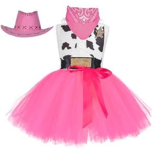 Tutu Dreams Halloween Cowgirl Costume for Girls 1Y with Bandana Cowboy Hat Birthday Party Dress Up Clothing