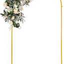 Vincidern 6.6 FT Wedding Arch Backdrop Stand for Parties, Balloon Arch Stand, Wedding Arches for Ceremony, Metal Arch Backdrop Stand for Bridal Baby Showers, Birthday Party Decoration Door Frame Gold