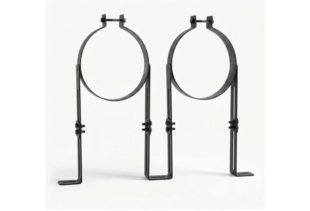 2Pcs 6 Inch Chimney Pipe Support Bracket, Adjustable Stainless Steel Vent Wall Mount Strap, Stove Pipe Clamp Hanger Holder for Single Wall Pipes, Fireplace Vent Secure, Stove Flue Liner Installation