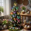 Suncalla 12 Pcs Easter Tree Decoration Large Bunny Ear Picks with White Pom Poms 9.8 Inch Colorful Easter Tree Topper Ornaments Signs Cute Rabbit Ears Picks Ornaments for Spring Party Vase Decor