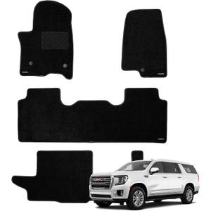 WENNEBIRD Superior Carpet Floor Mats for 2021-2026 GMC Yukon XL 8 Seats (Not for 7 Seats), 0.6-Inch Ultra-Thick, Noise-Reducing, All-Weather Waterproof Anti-Slip 4-Pc Set