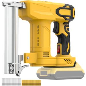 18 Gauge Cordless Brad Nailer for Dewalt 20V Battery (No Battery), 2-in-1 Battery Powered Nail Gun/Staple Gun with 2000 Nails for Wood Carpentry, DIY & Home Improvement