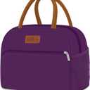 Coobiiya Lunch Bag Women, Lunch Box for Women Adult Men, Small Leakproof Cute Lunch Tote Large Capacity Reusable Insulated Cooler Lunch Container for Work/Office/Picnic/Travel-Purple