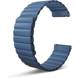 Magnetic Watch Band, Silicone Watch Strap 20mm 22mm Smartwatch Bands, Quick Release Wristband Adjustable Magnetic Closure Women Men Watch Belt Compatible with Galaxy Gear S2 S3 GT2 Fenix 5S Plus (Blue)