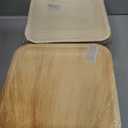 brheez Palm Leaf Plates 100 Ct (6 Inch) - Eco Friendly, Compostable & Biodegradable  Elegant Bamboo Look Disposable Party Plates are Heavy Duty and More Environmentally Friendly than Paper Plates (6" Square Plates)