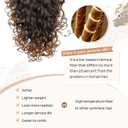 Flufymooz 100 Pure Protein Ponytail Extension, 18 Inch Curly Claw Clip Ponytail Hair Extensions Natural Soft pony tail hairpiece for women-Dark Almond Brown with Copper