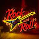 Guitar Rock Roll Neon Sign Music Guitar Neon Light Dimmable Led Music Sign for Wall Decor Guitar Gifts for Bar Live Vocal Recital Concert Classroom Man Cave