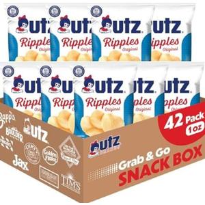 Utz Ripples Original Crispy Chips Made from Fresh Potatoes, 42 Count, Crunchy Individual Snacks to Go, Gluten Free Snacks, brand is Utz, variation theme is Flavor that is Ripples Original, Size that is 42 Count (Pack of 1)  BB: 01/12/2026