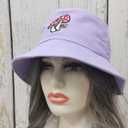 Mushroom Embroidered Bucket Hat for Women Men Girl, Light Purple Summer Travel Unisex Embroidery Beach Sun Hat Outdoor Fisherman Cap (Purple)