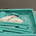 JIUYOTREE 4-Tier Plastic Rolling Storage Cart Utility Cart with Extra Hanging Cups Handles Lockable Wheels for Living Room Bathroom Kitchen Office Green