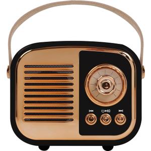 Retro Bluetooth Speaker, Vintage Wireless Speaker,Portable Mini Radio Old Fashion Style for Room Decor Kitchen Desk Bedroom Office,Supports TWS Pairing for iPhone,Android Devices (Black)