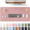 YSAGi Leather Desk Protector, Office Mat, Large Mouse Mat, Non-Slip PU Leather Blotter, Laptop Desk, Waterproof Writing Pad for Office and Home (Pale Mauve, 35.4" x 17")