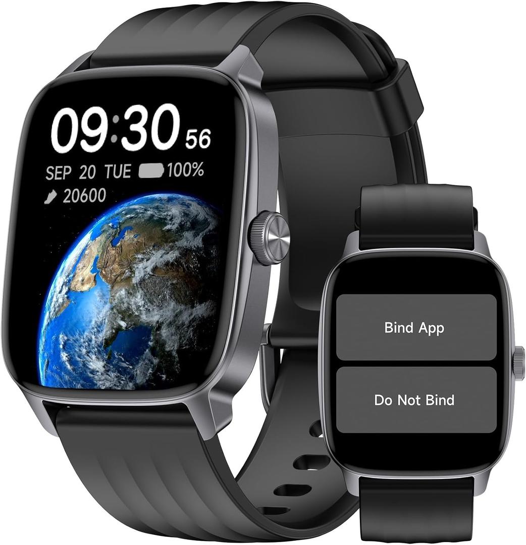 DAVIKO Pedometer Watch Senior Friendly No App/Phone Required, Waterproof Fitness Tracker Watch with Step Counter Calories/Sleep Tracker for Walking Running for Men Women (Black)