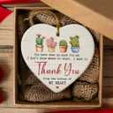 3 x Thank You Heart Shaped Ornaments 2026 - Retirement Gifts for Men Women Friends, Coworkers, Ceramic Ornament for Christmas Decorations, Boss Gifts, Thoughtful Gift for Teacher Appreciation