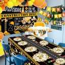 Construction 2nd Birthday Party Supplies ,Dump Truck 2nd Birthday Party Decorations Tableware Includes Box Cutout Sash Plates, Cup, Napkin, Balloon, Backdrop, Tablecloth, Banner, Construction 2nd