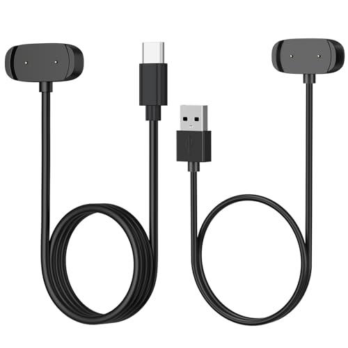 Wanme Charger for Amazfit Bip 5/3 / 3 Pro/U,GTS 4 Mini / 2 / 2e, GTR 2 / Mini / 2e, T-Rex Pro, Active, Replacement Charging Cable Cord Smart Watch Accessories (USB/1.6ft+USB-C/3.3ft)