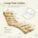2 Pack Outdoor Chaise Lounge Chair Cushion 75.1 x 22.8 x 4.7 Inches 100% Waterproof Replacement Cotton Patio Pool Lounge Chair Cushion for Outdoor Furniture with Ties,Daisy